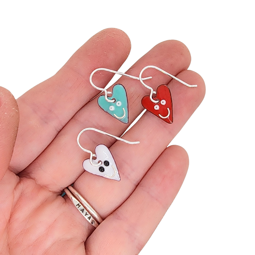 happy heart earrings by kathryn Riechert