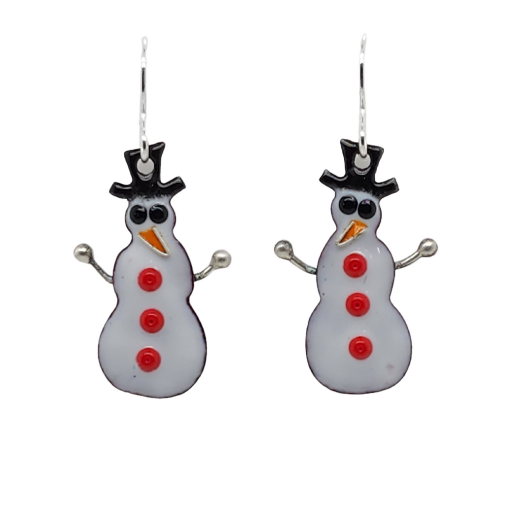 glass enamel Christmas theme earrings