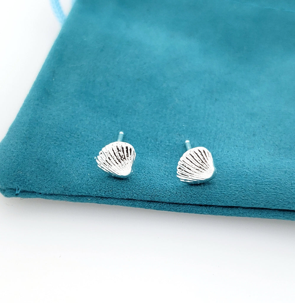 tiny seashell stud earrings
