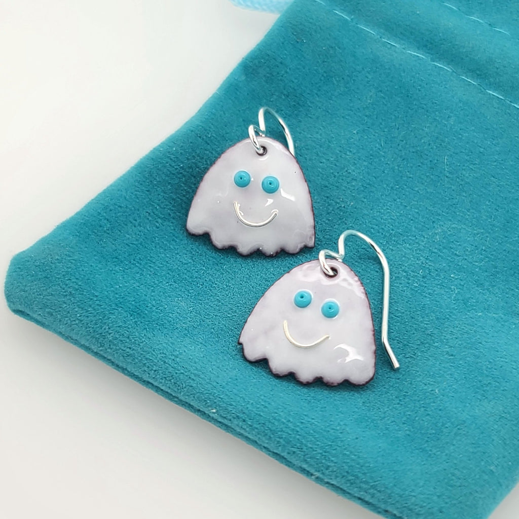 happy ghost earrings