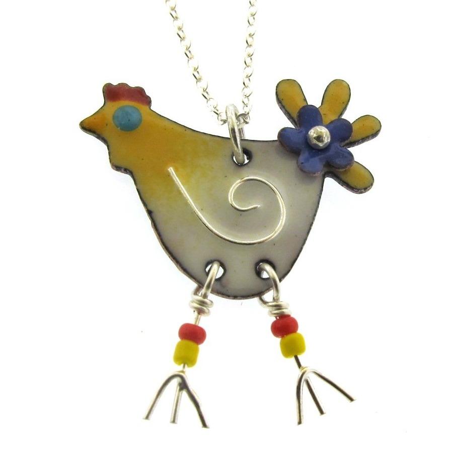 chicken necklace, chicken charm