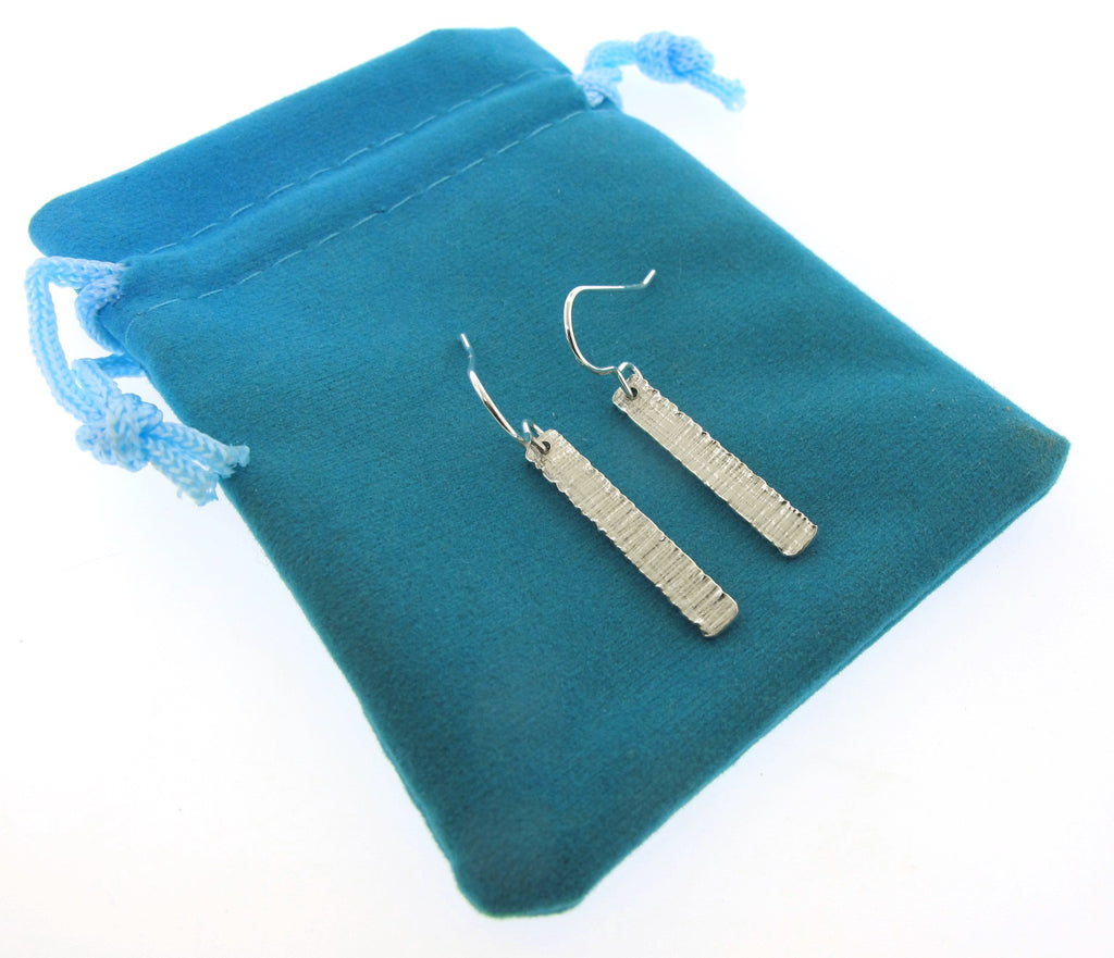 textured silver earrings