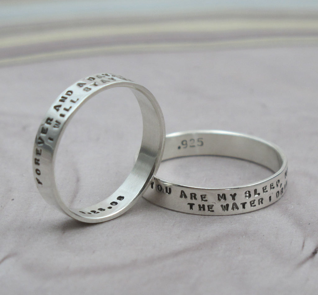silver stamped ring