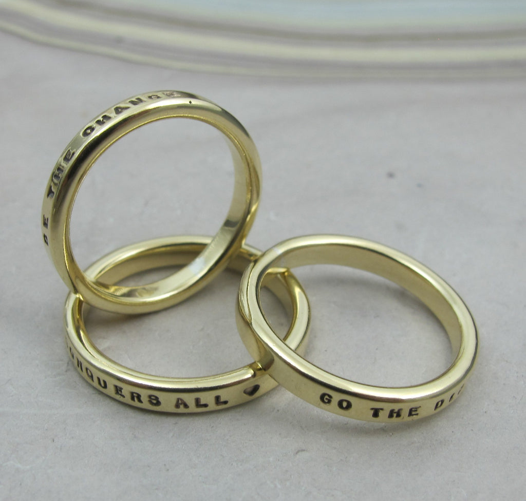 yellow brass rings for stacking