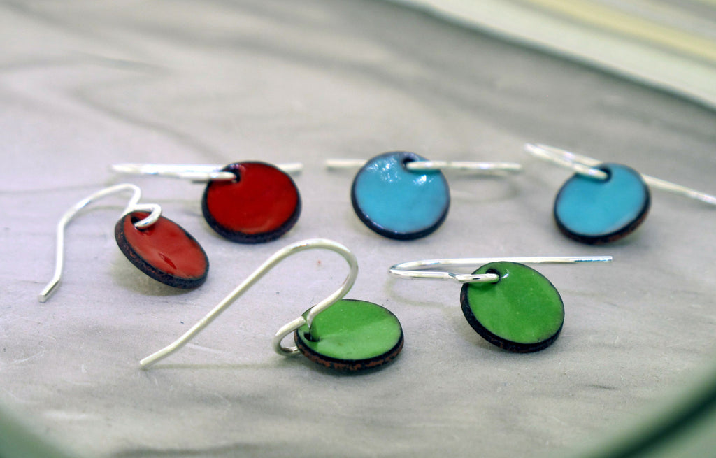 colorful disc earrings