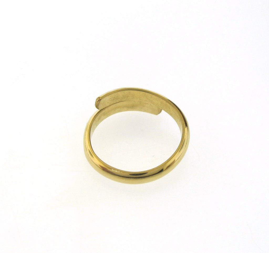 open gold ring band, twist ring