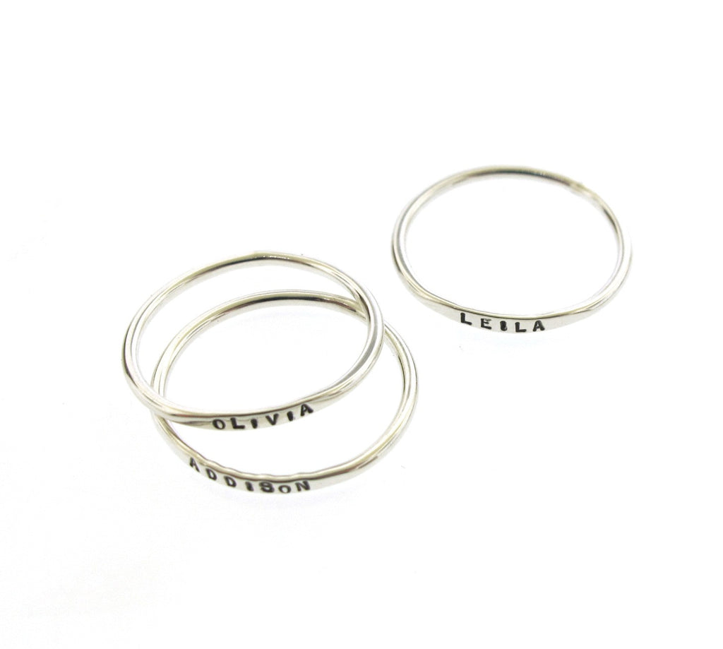thin and dainty stackable rings