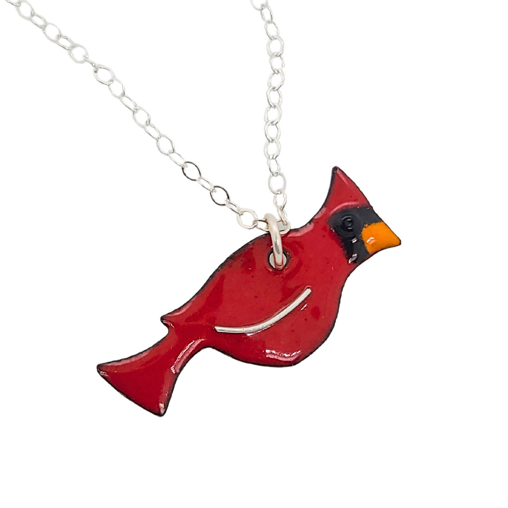 handcrafted red cardinal pendant