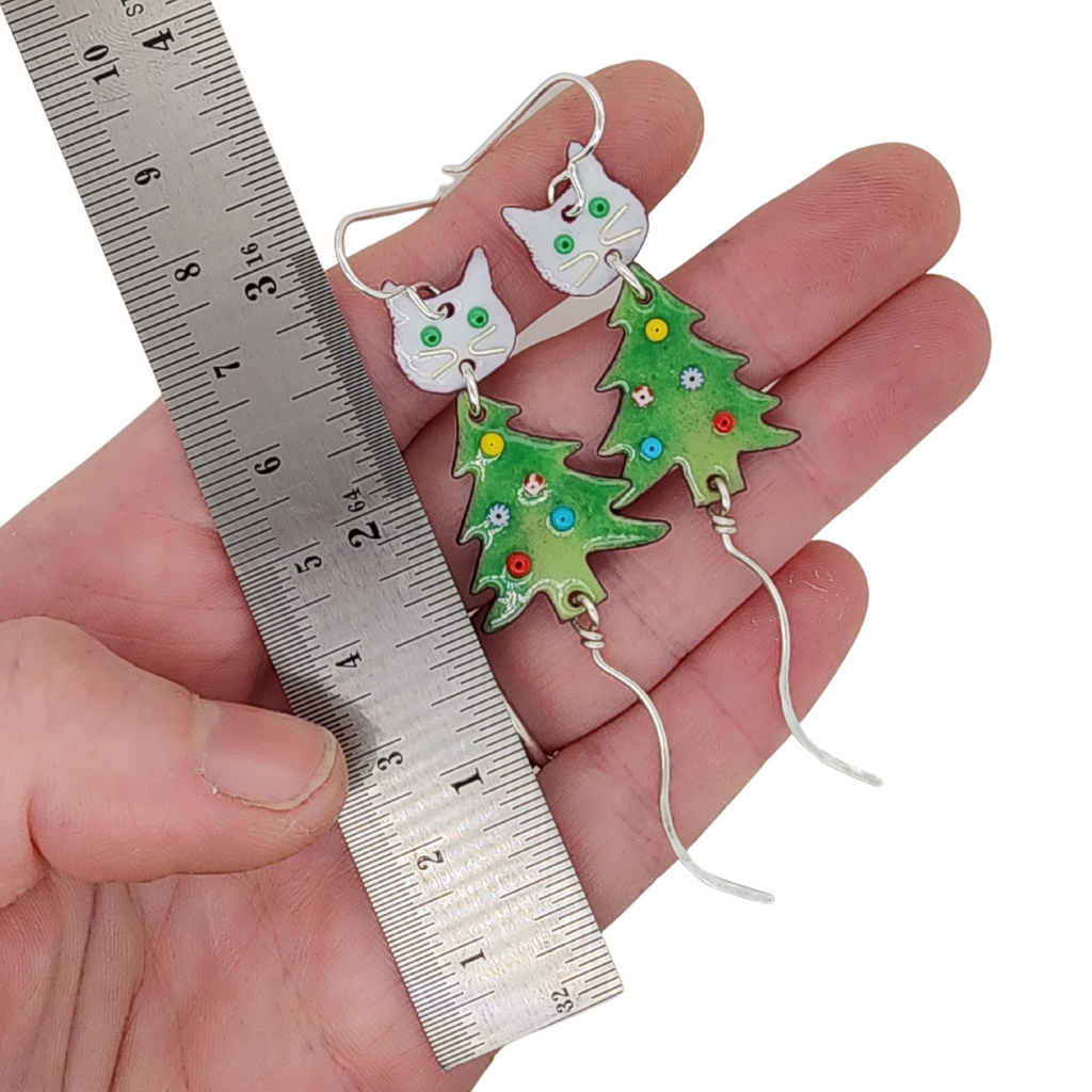 holiday earrings handmade by Kathryn Riechert