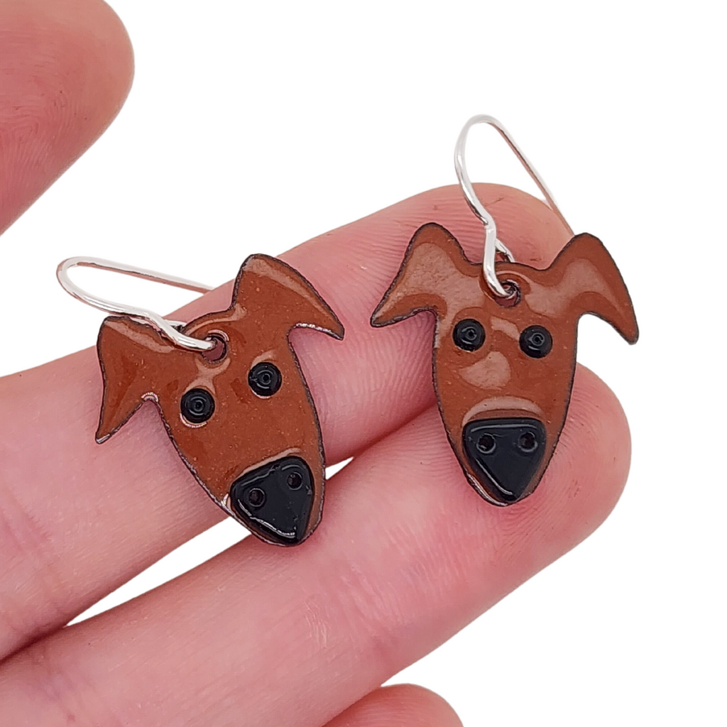 handmade earrings with a dog theme