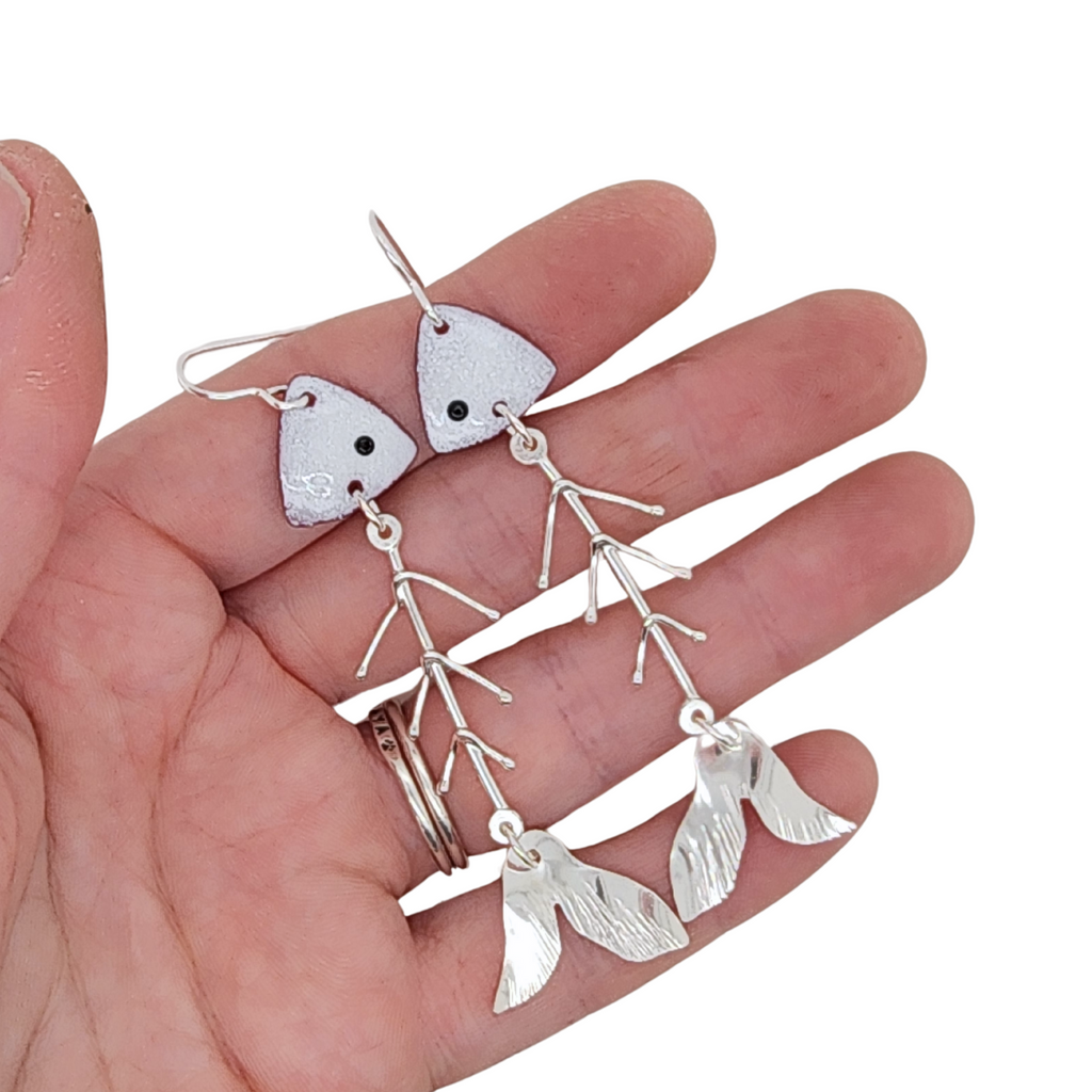 fishbone earrings by Kathryn Riechert