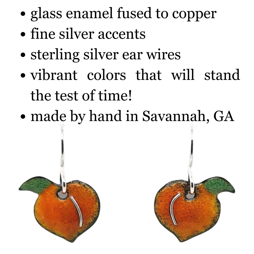 details about glass peach earrings by Kathryn Riechert