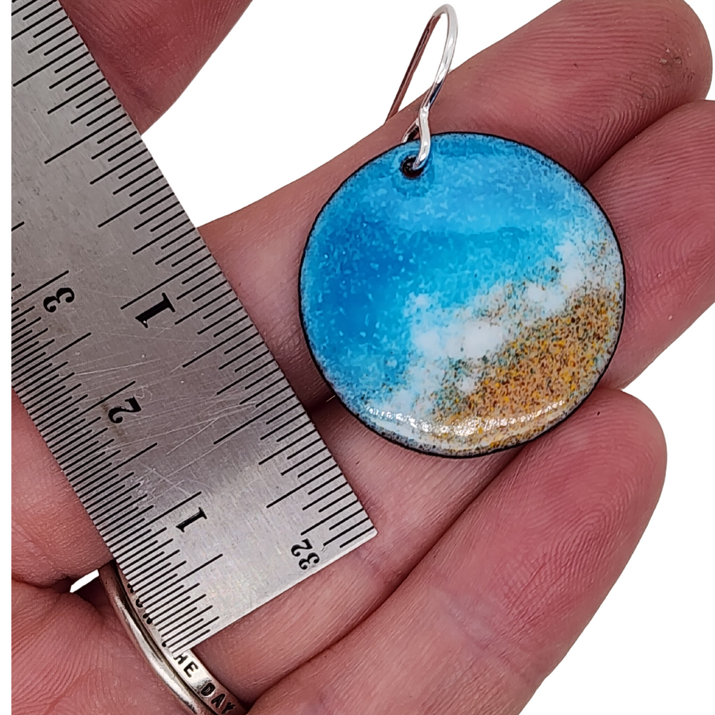 gift for beach lover, earrings made of glass enamel