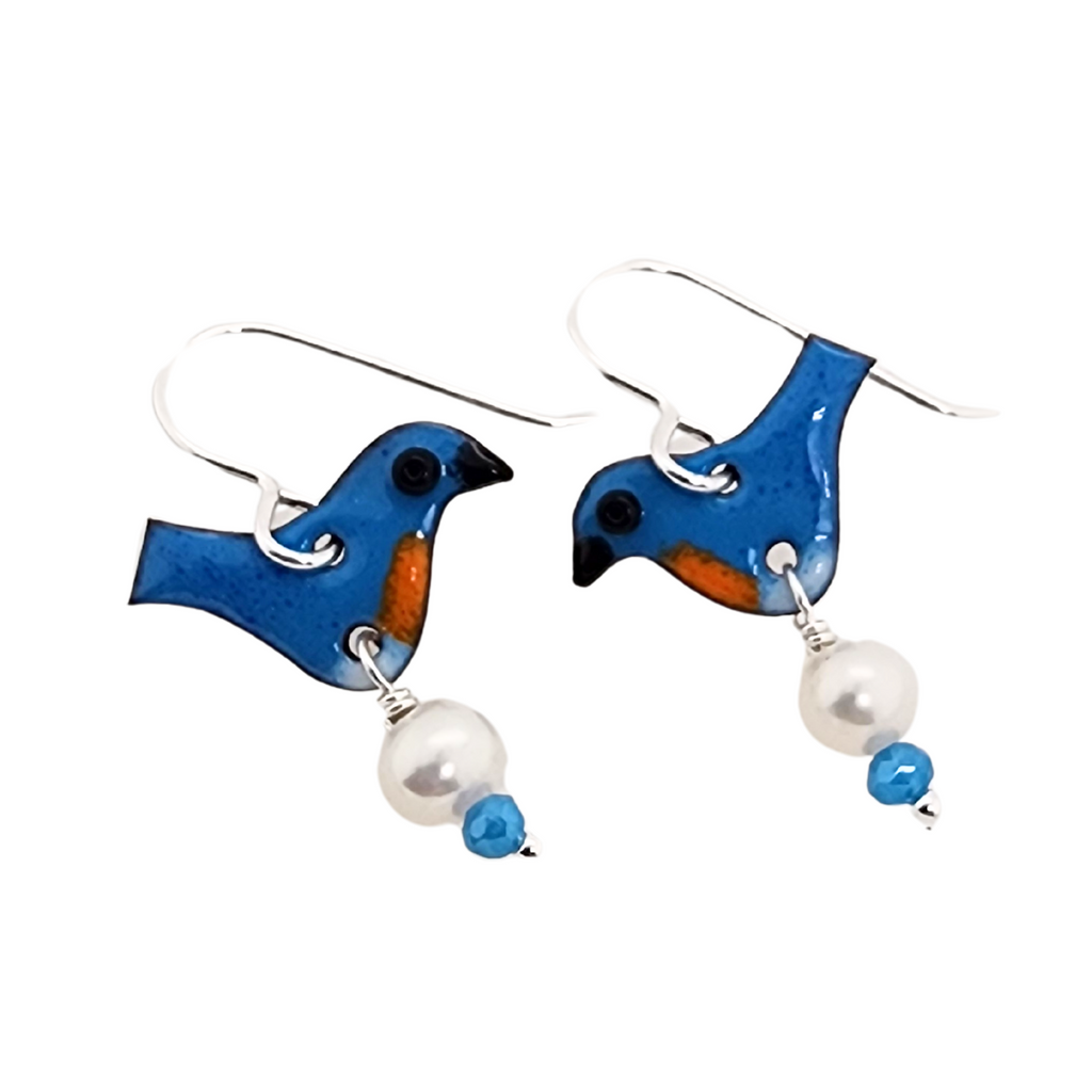 Kathryn Riechert bluebird earrings