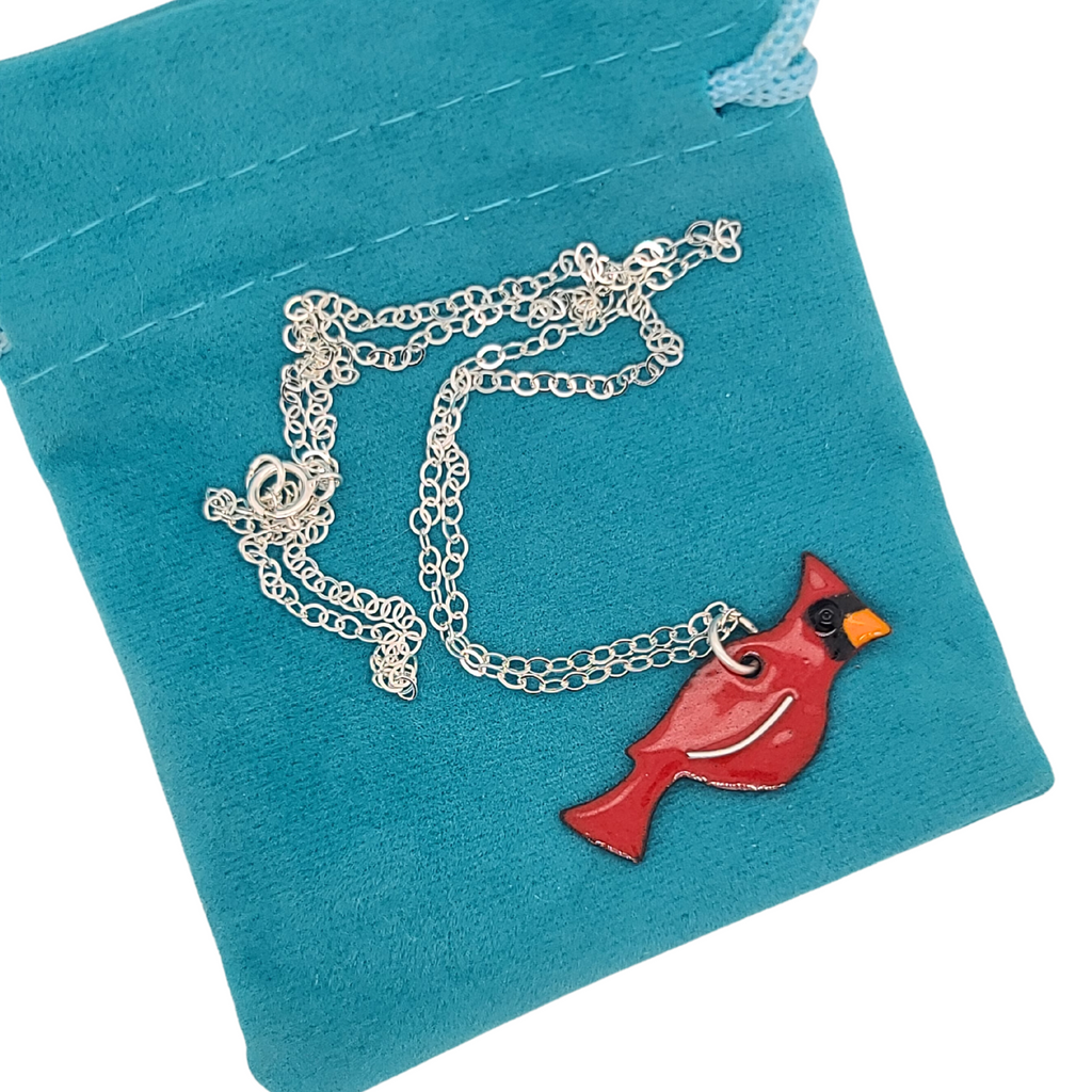 male cardinal remembrance necklace