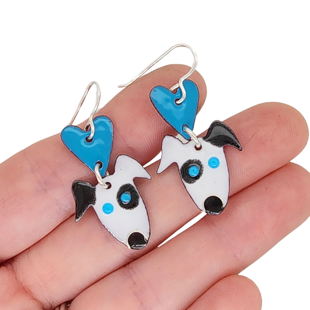 handmade enamel earrings by Kathryn Riechert