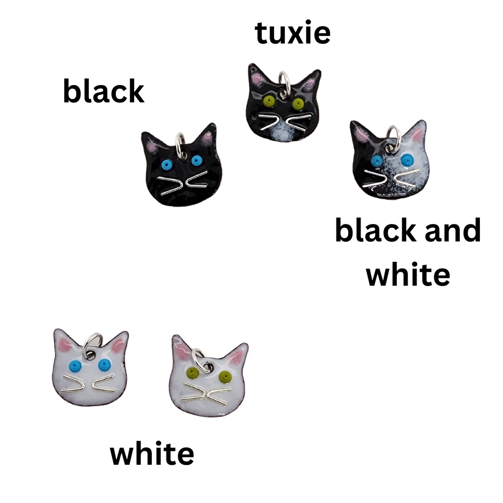 a variety of black, white, and black and white cat variations