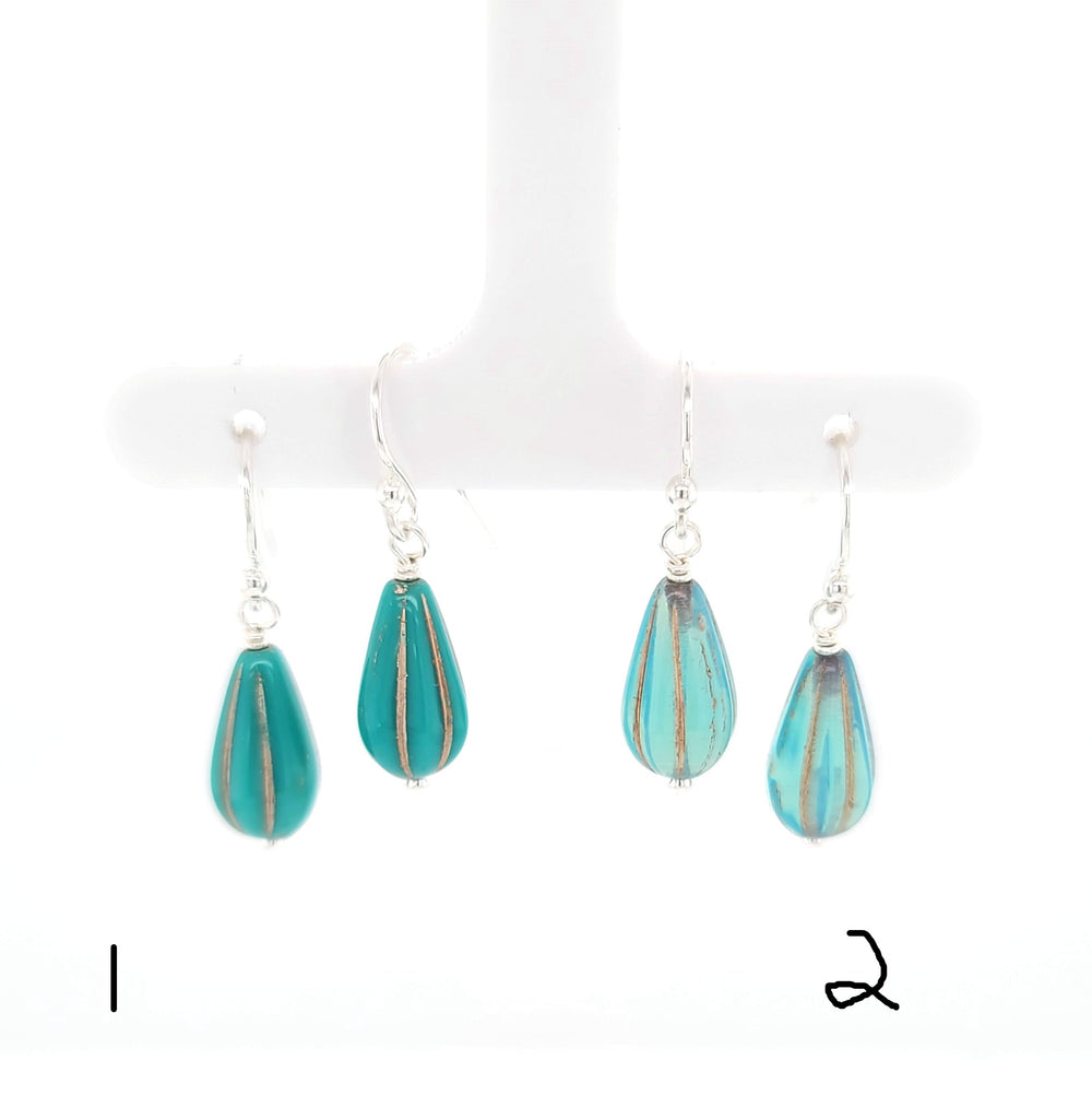 small blue teardrop earrings