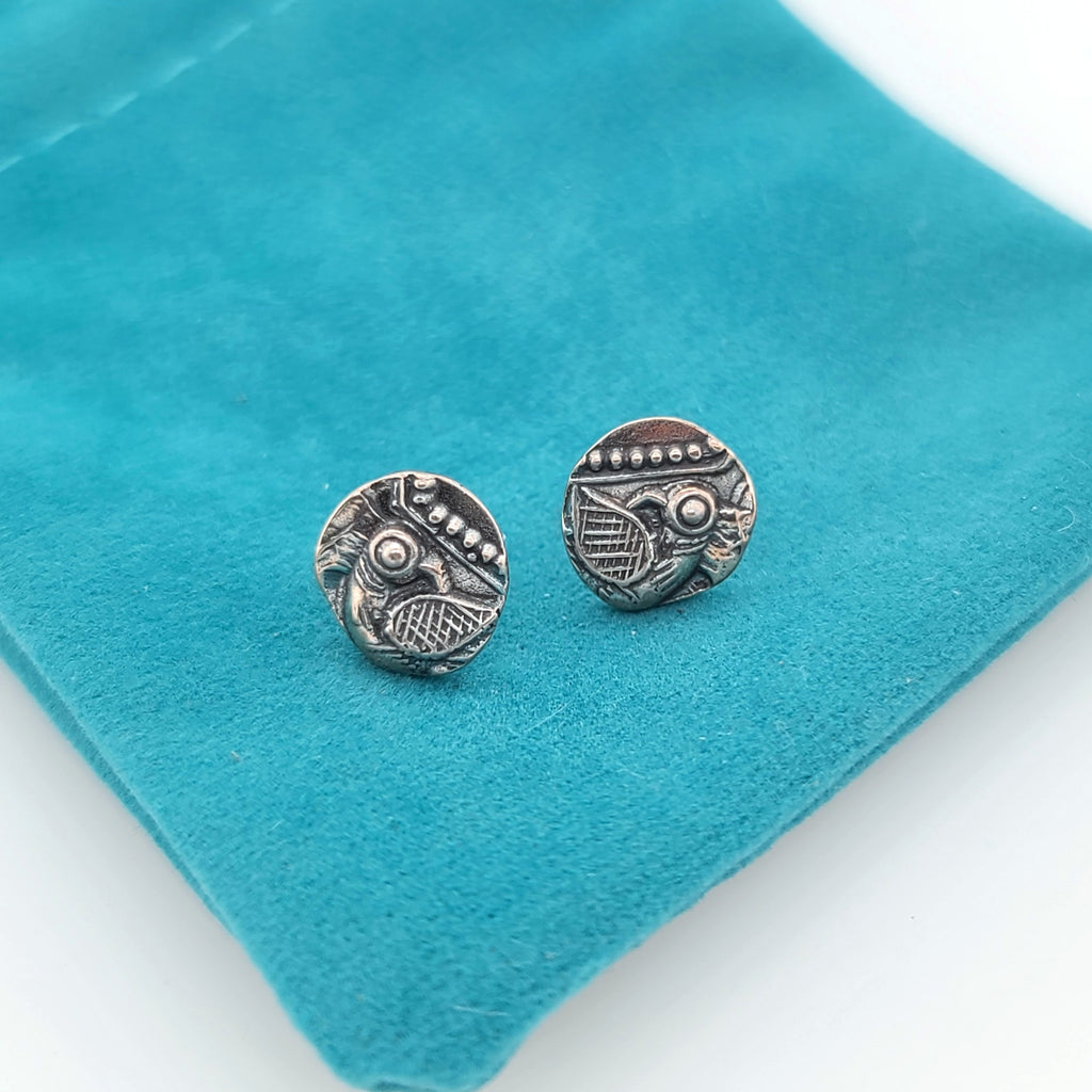 sterling silver earrings with bird design