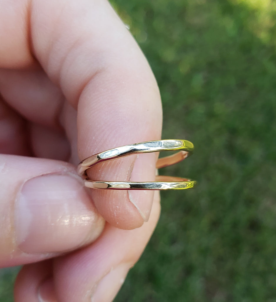 hammered gold stacking ring