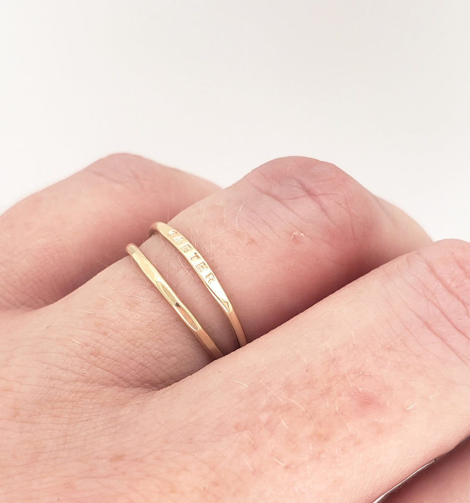 tiny little solid gold rings