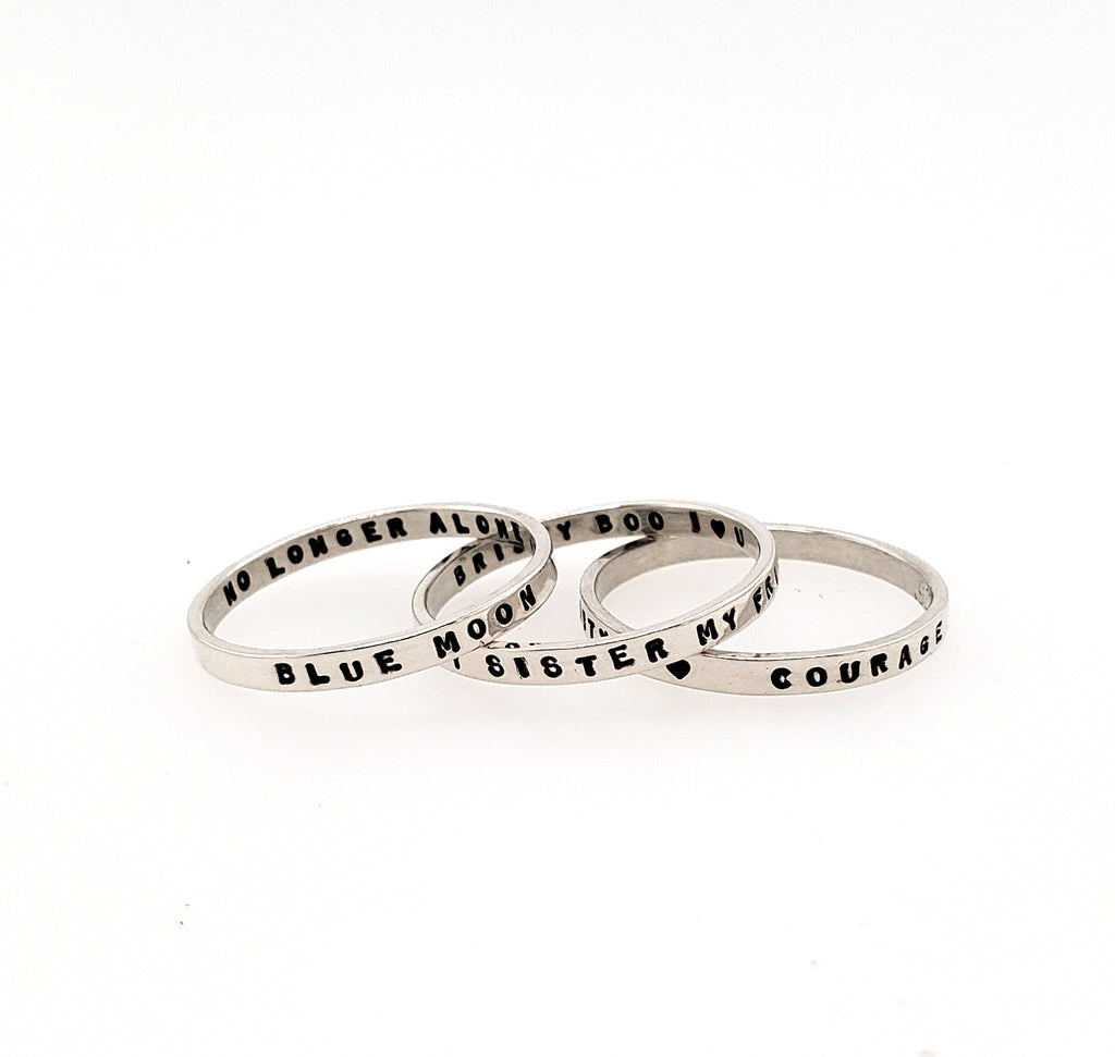 personalized silver ring for stacking