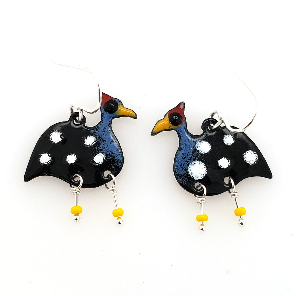 guinea fowl earrings