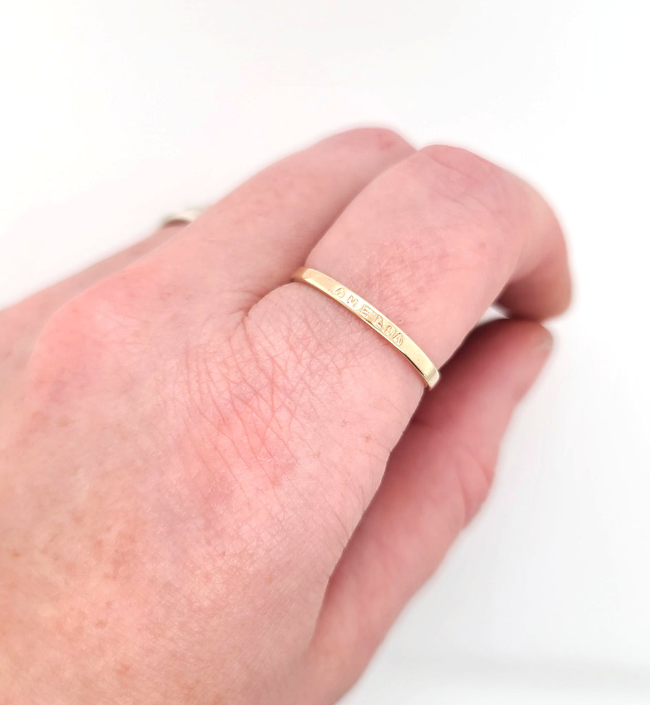 gold posey ring with message