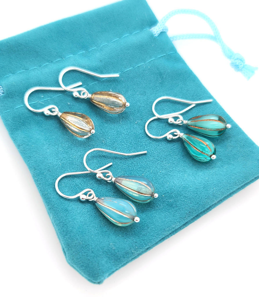 translucent glass earrings 