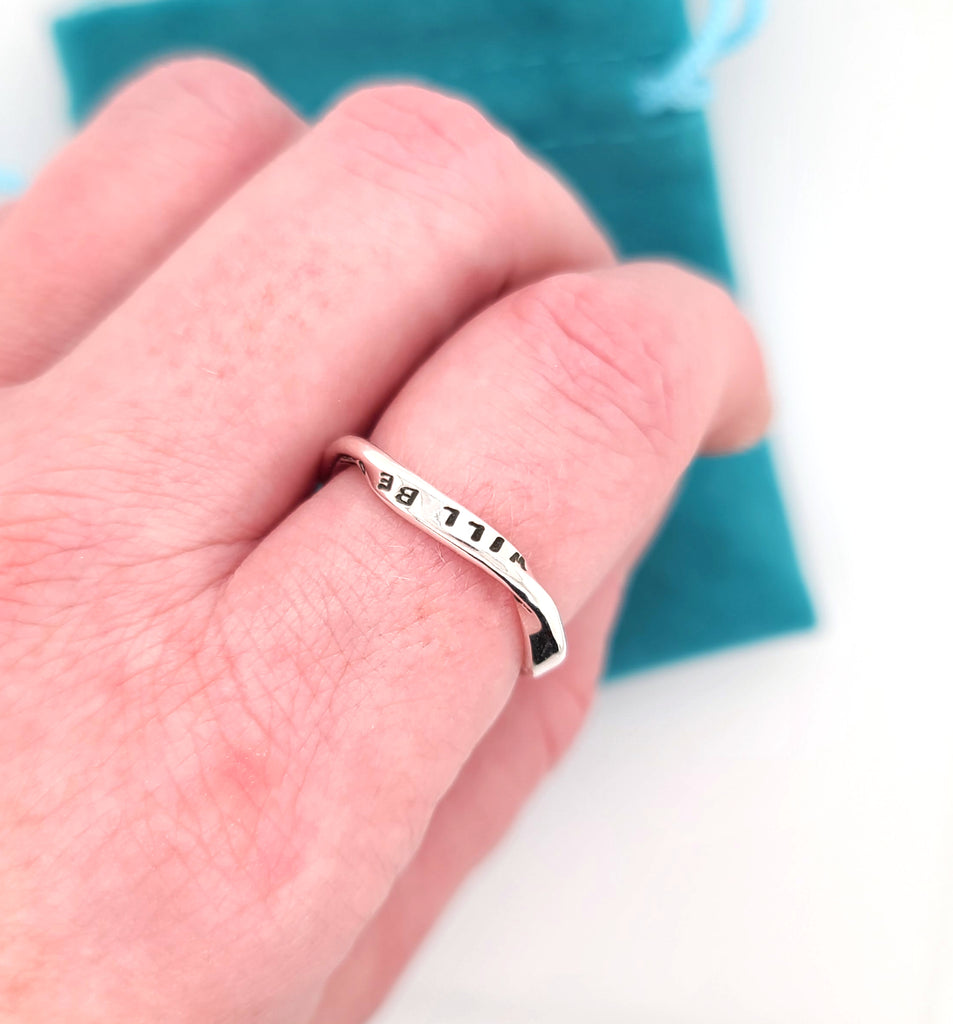 sterling silver ring with message