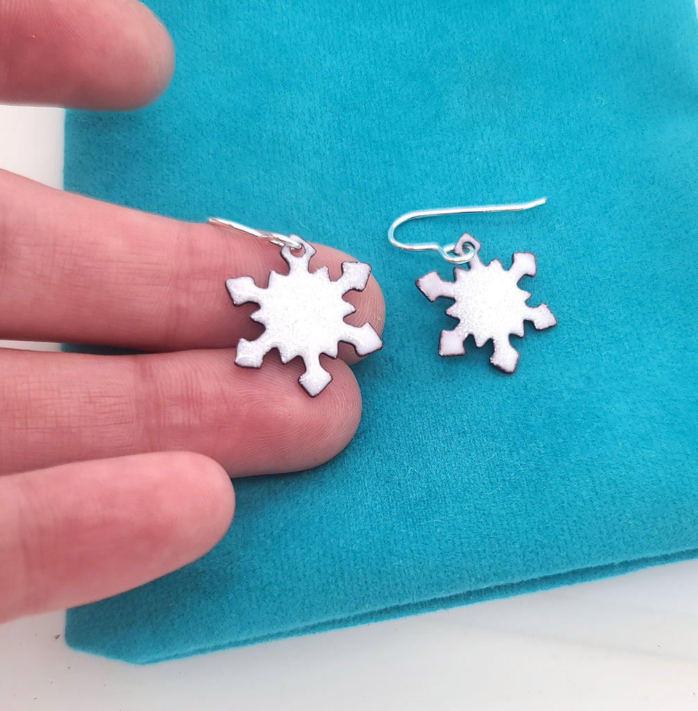 tiny snowflake earrings