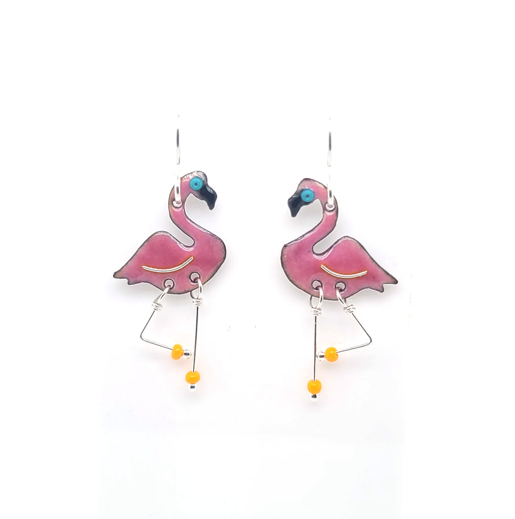 pink flamingo earrings
