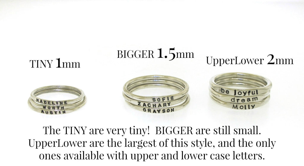 stackable rings with childrens names
