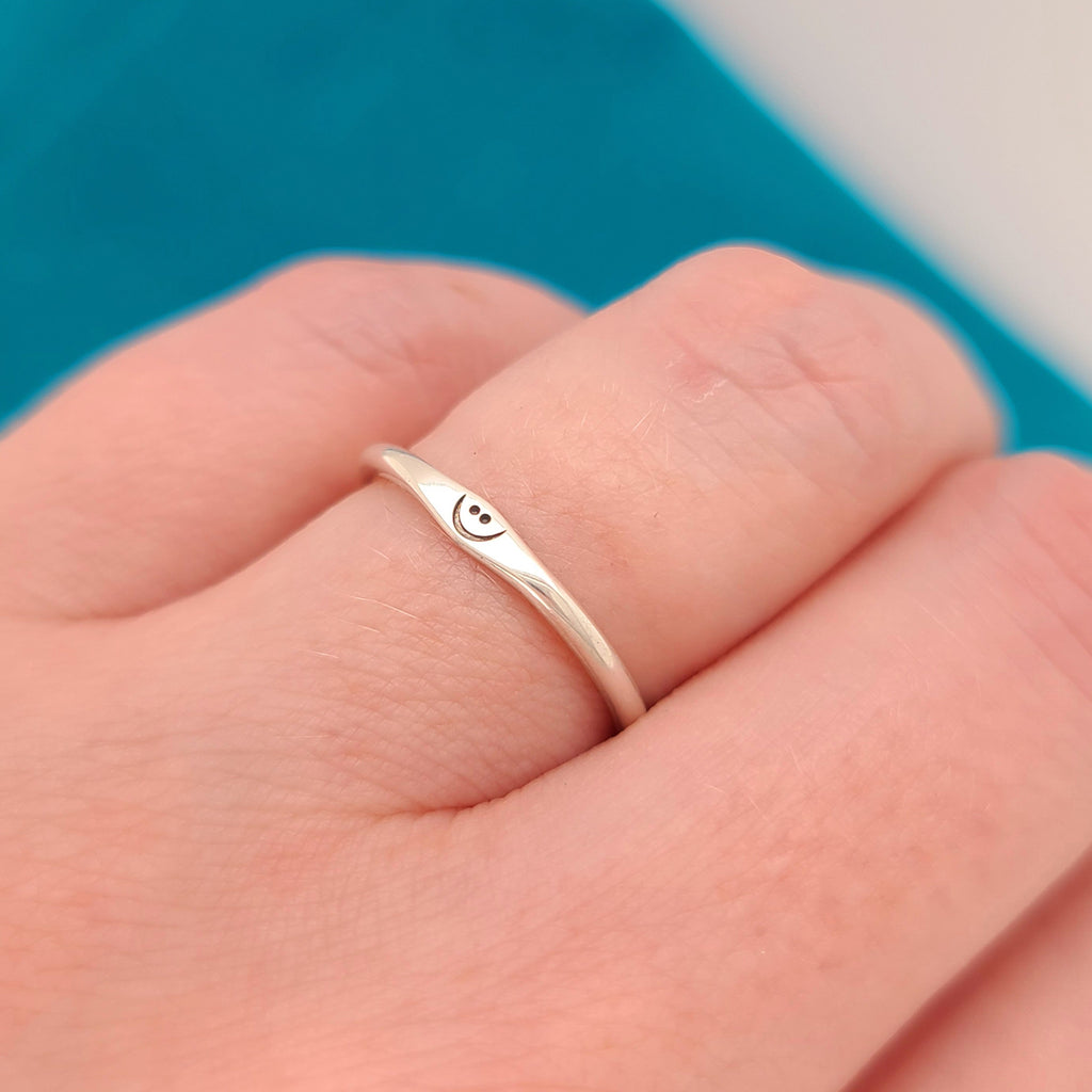 tiny smiley face ring