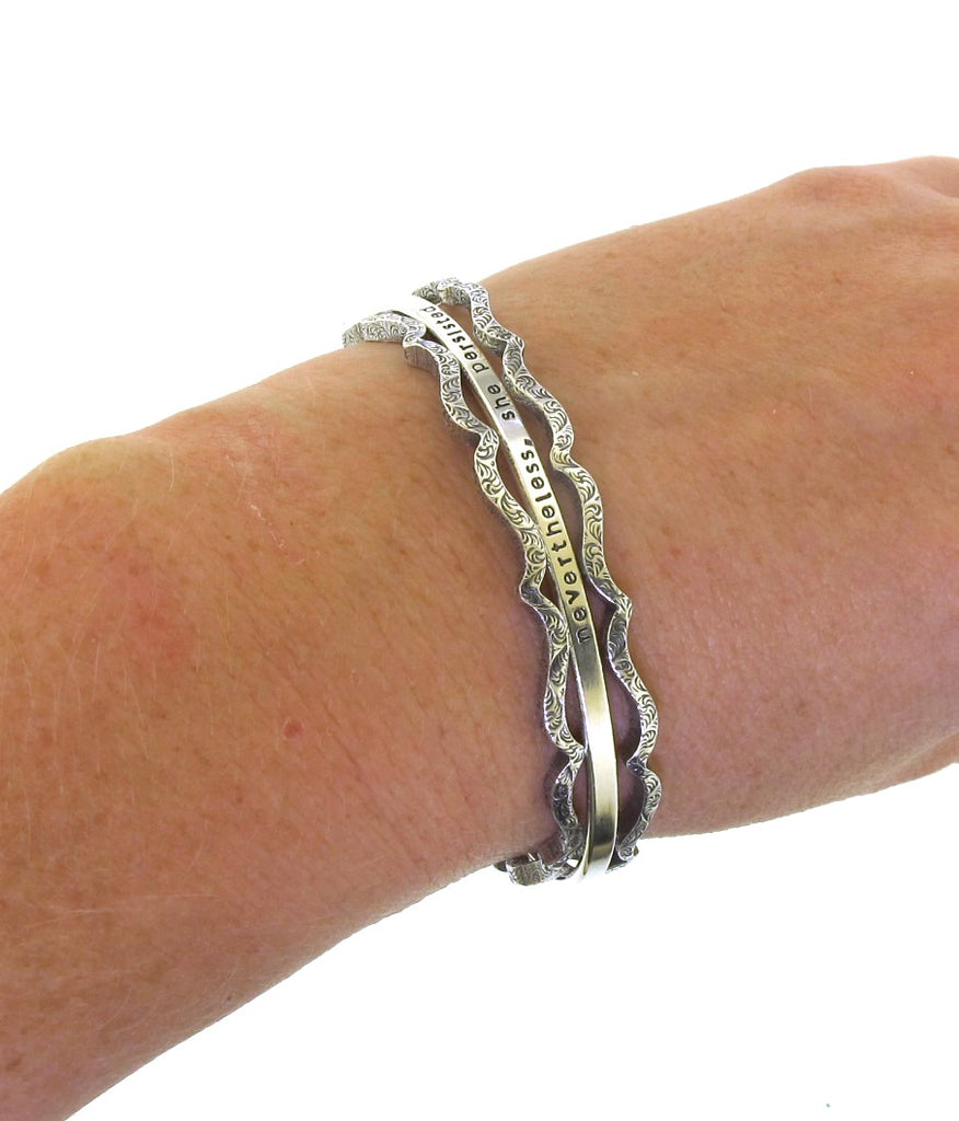 cuff bracelet created from solid sterling silver