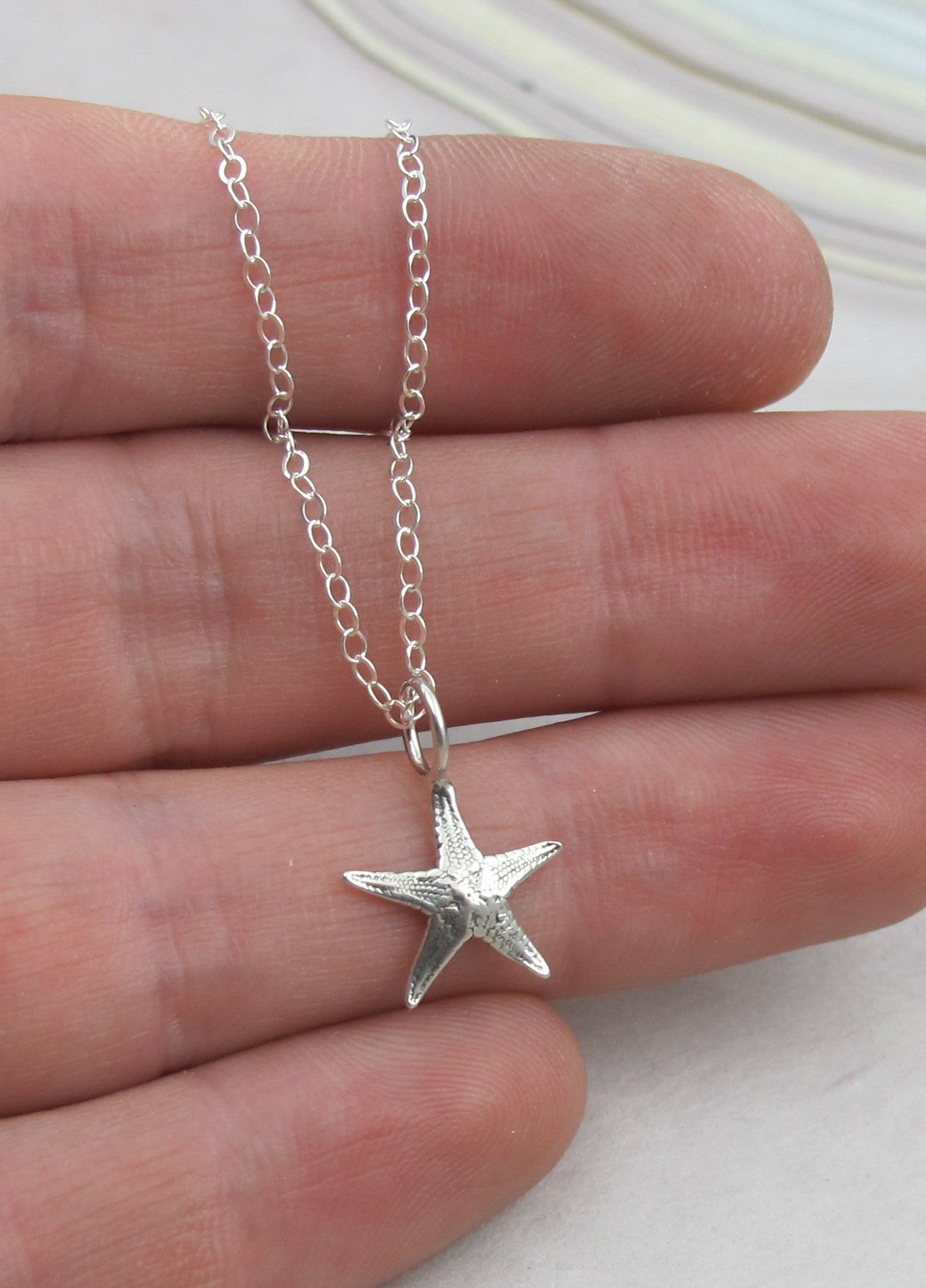 GR15-STERLING SILVER PUFFY STARFISH 18IN CHAIN NECKLACE –  gianarosejewelry.com