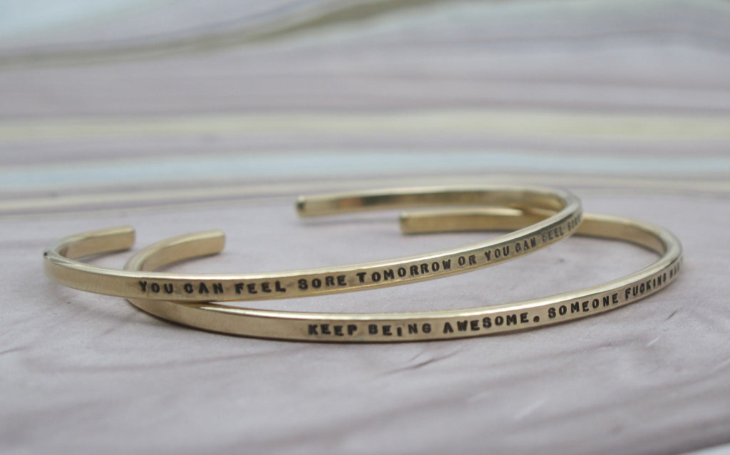 gold tone brass bracelet