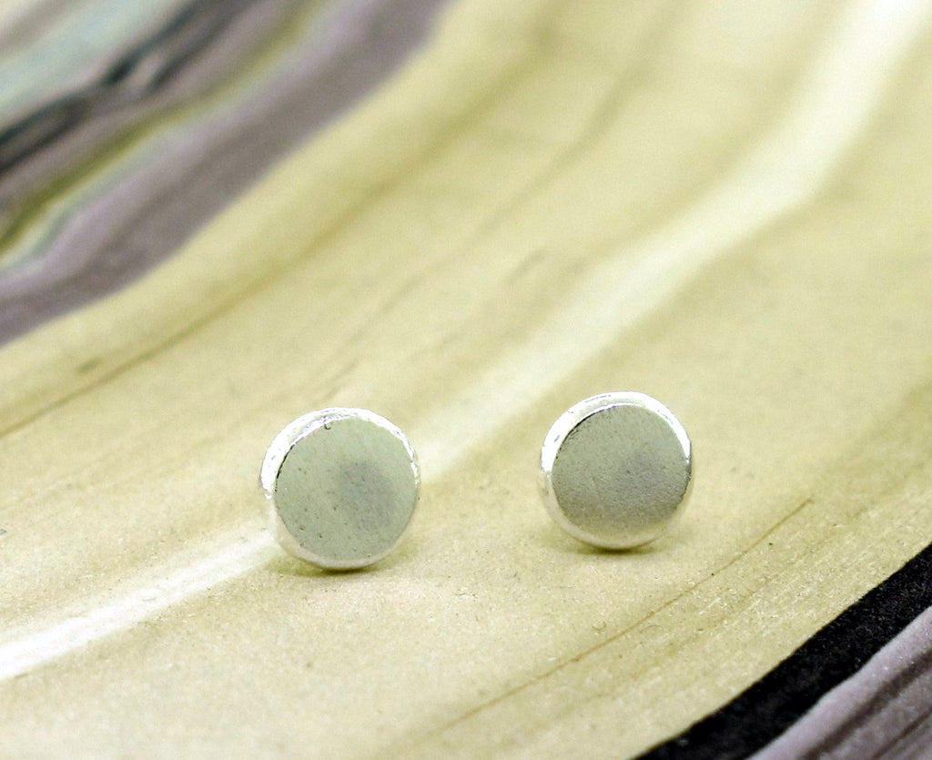 silver disc earrings