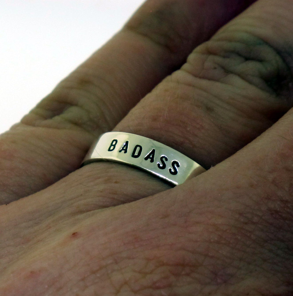 stamped bad ass ring