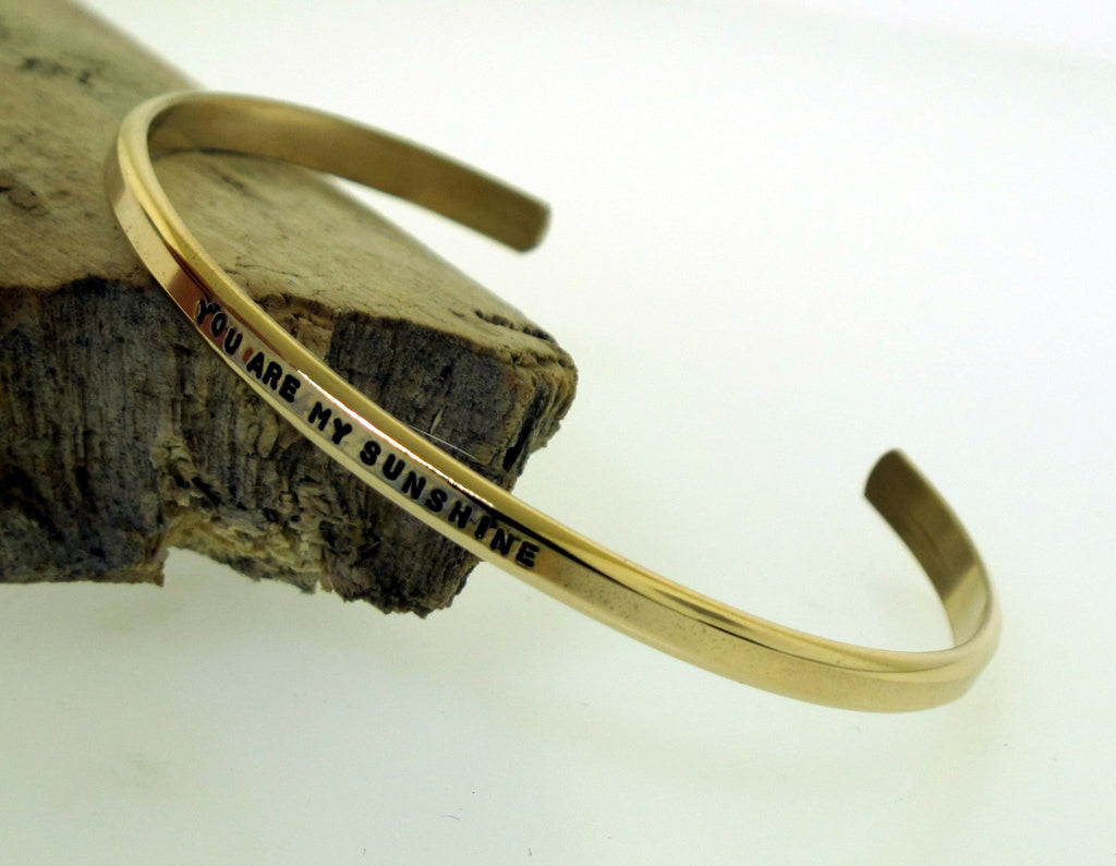 gold message cuff bracelet